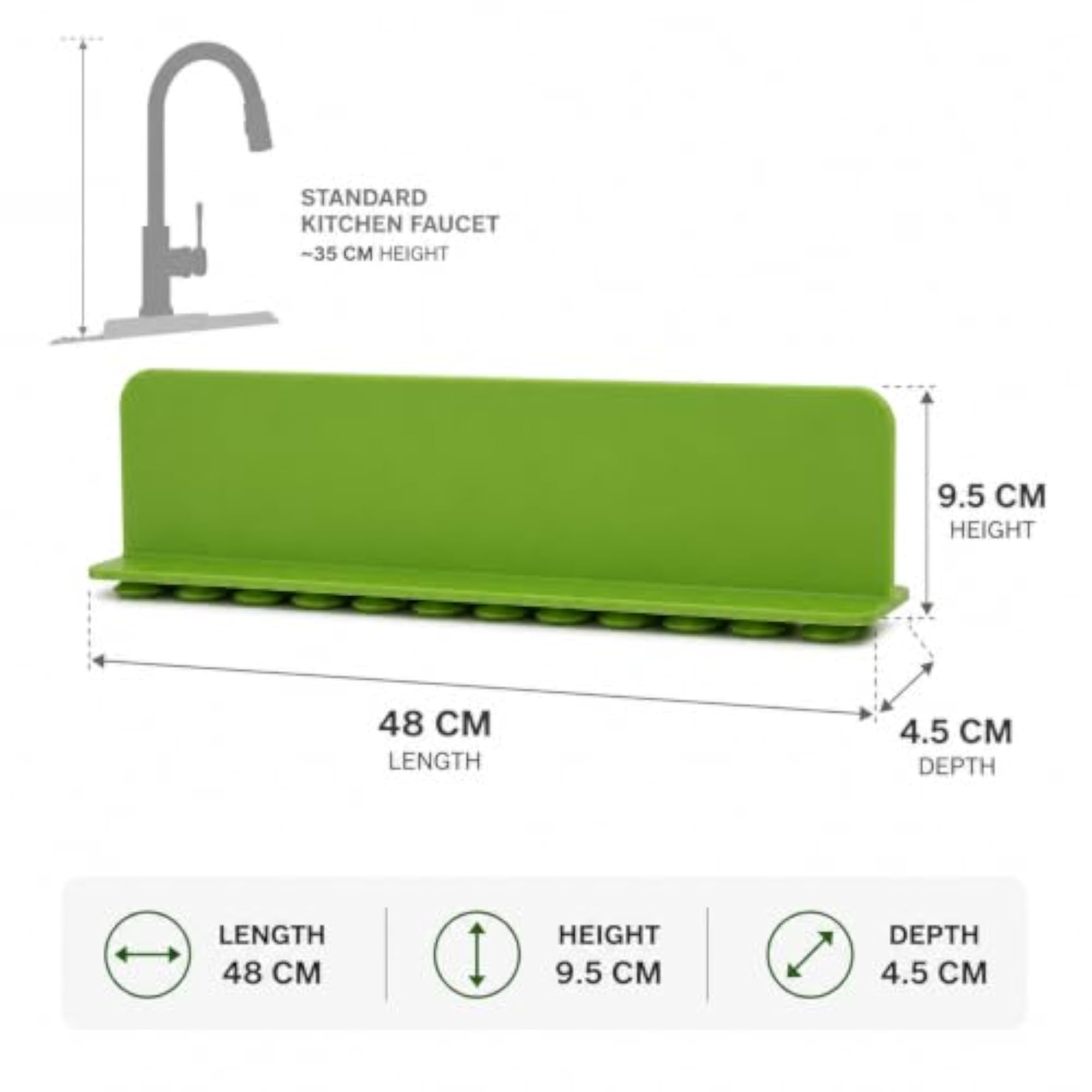 Silicone Sink Splash Guard, Anti-Splash Edge Protector